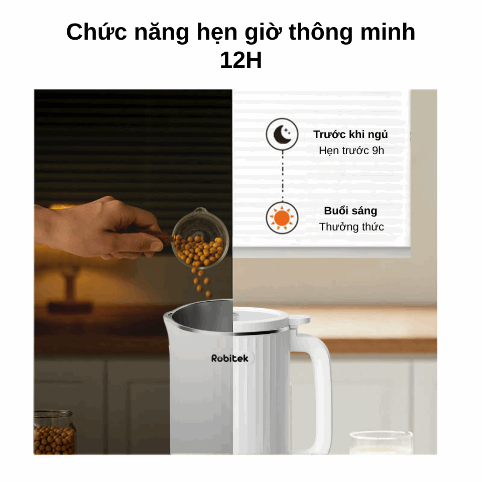 MÁY LÀM SỮA HẠT ROBITEK RCB15 – TỰ ĐỘNG ĐA CHỨC NĂNG